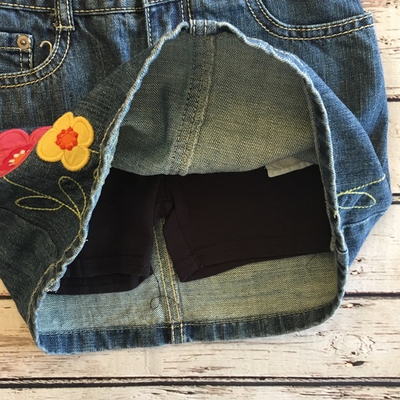 Gymboree Denim Skort with Patchwork Flowers - Picture 5 of 6
